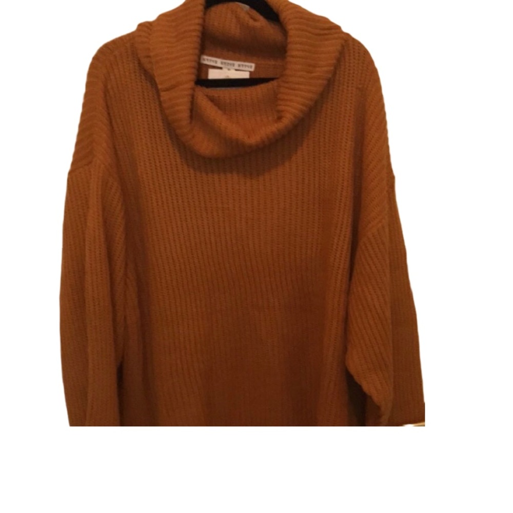Ribbed Turtleneck Loose Sweater